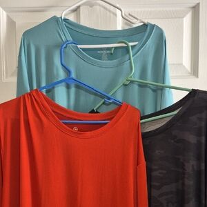 Realessentials 3 Tshirts Men 4XT Camo Teal Rust Pullover Short Sleeve